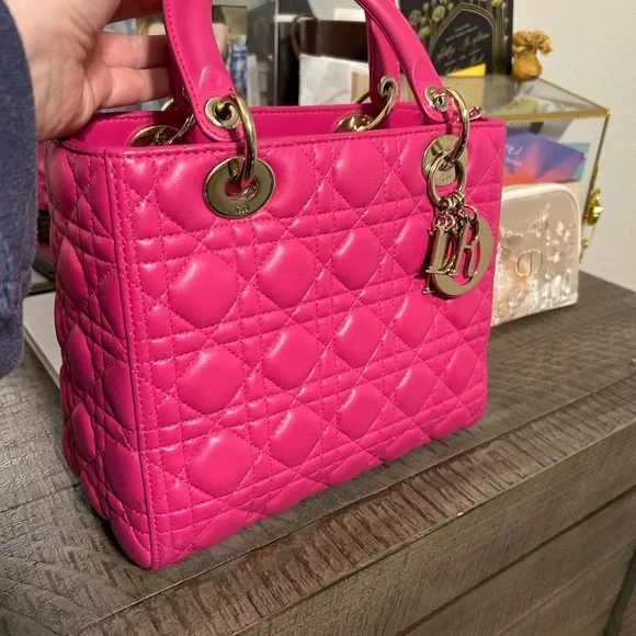 Dior Pink Quilted Handbag - Picture 2 of 16